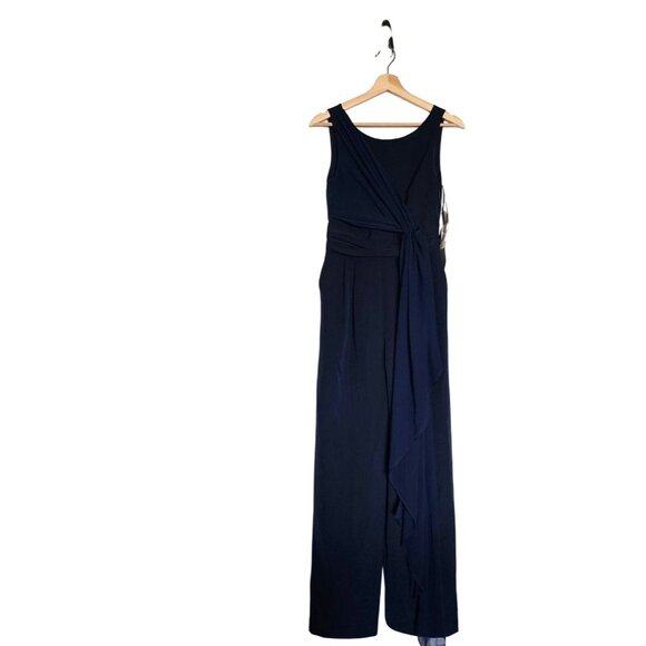 Eliza J Jumpsuit size 4 Navy Blue wide leg evening formal NWT - Picture 1 of 7